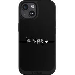 Nivocase Handyhülle für Apple iPhone 15 Hülle NIVOpure Case Schwarz Glück Sprüche Statement (Apple iPhone 15), Smartphone Hülle, Schwarz