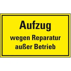 Schild I Hinweisschild Aufzug wegen Reparatur außer Betrieb, Magnetfolie, 300x200mm