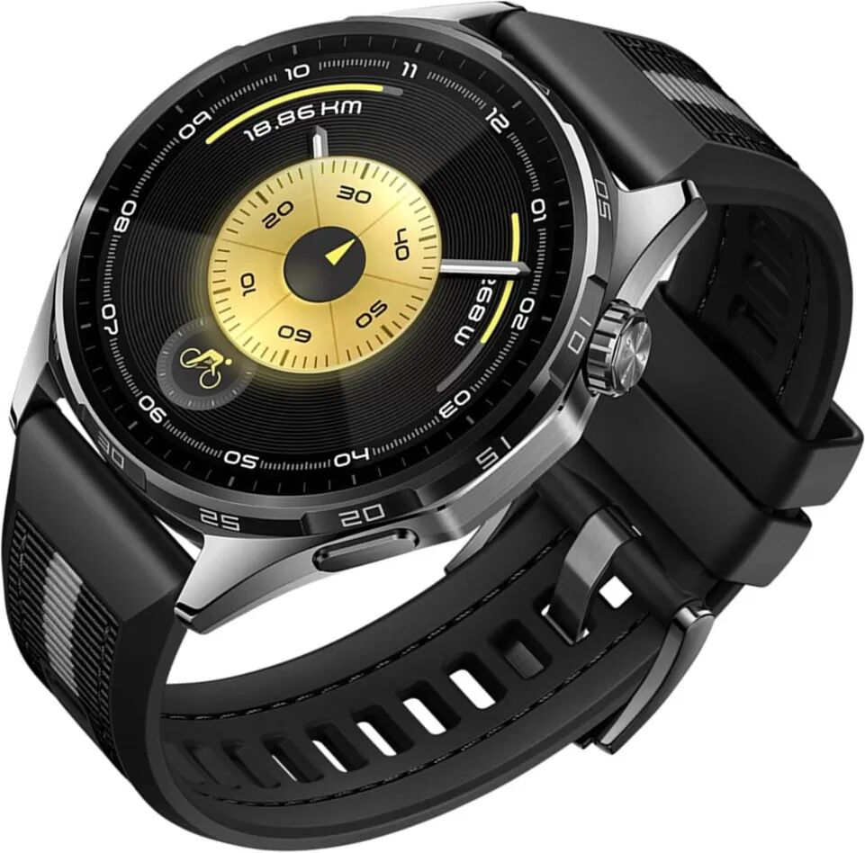 INF Nylon-Silikon-Hybrid-Uhrenarmband 22mm, kompatibel mit Huawei GT6 Schwarz