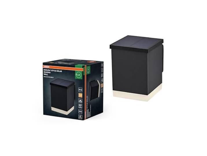Osram ENDURA STYLE SOLAR QUADRO WALL Außenleuchte, 0,5W, 50lm ENDURA Style Solar Wall, Outdoor Lanterns, Dunkelgrau, 25000 h, 1-Pack