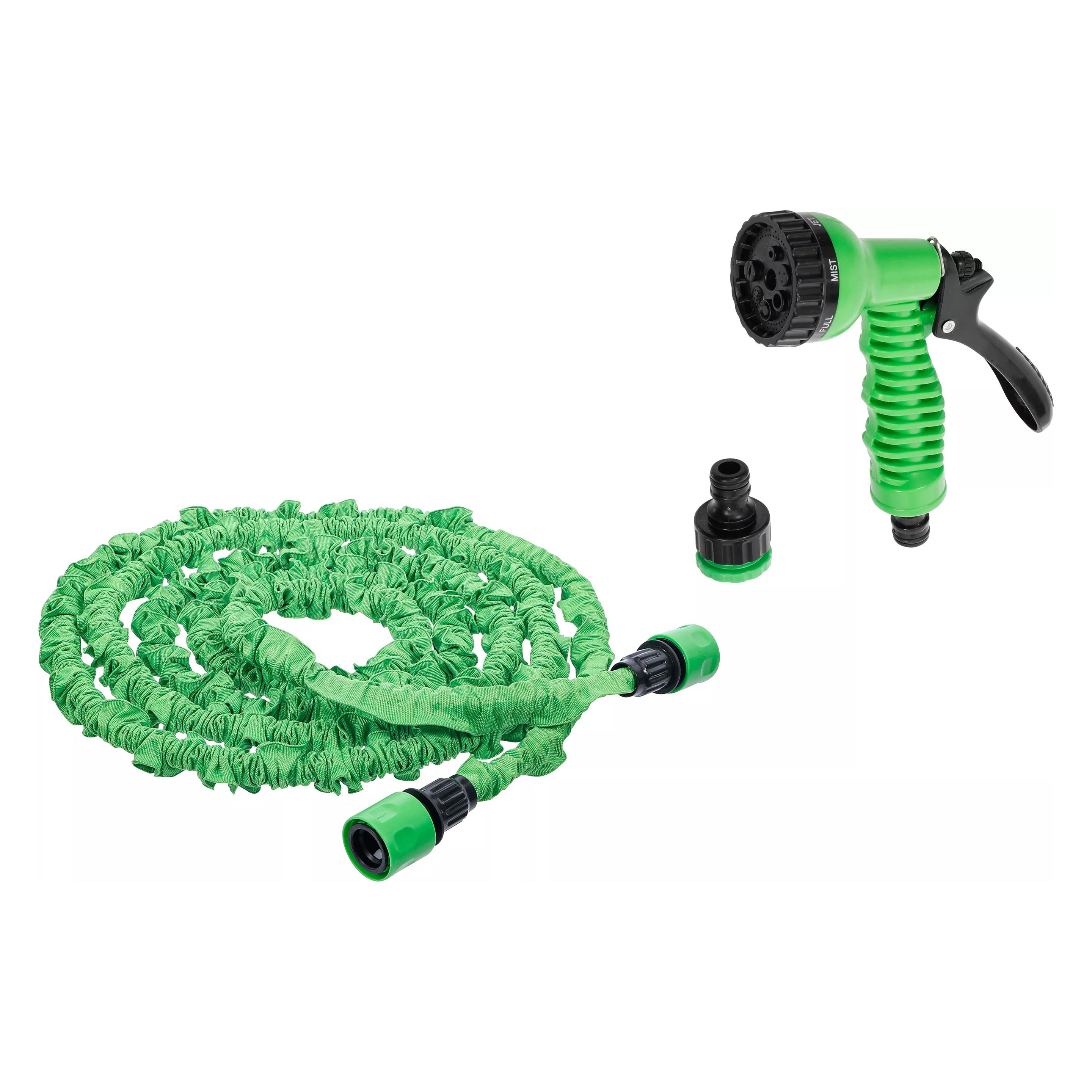 BGS Wasserschlauch Textil flexibel mit Garten-Handbrause mit 7 Funktionen 3 - 10 m (9.50 mm) (70903)