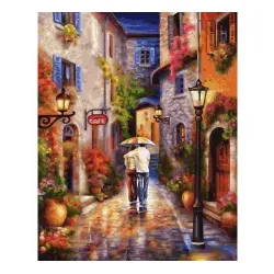 Romantische Gasse Malen nach Zahlen