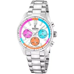 Festina F20753/7 Unisex-Uhr Boyfriend Chronograph Stahl/Multicolor
