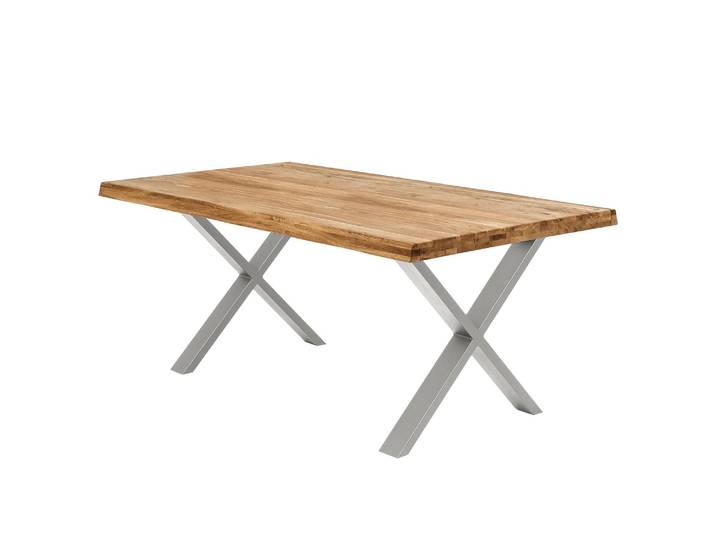 Esstisch Alessia 160cm Gerade Braun X-Form Silber