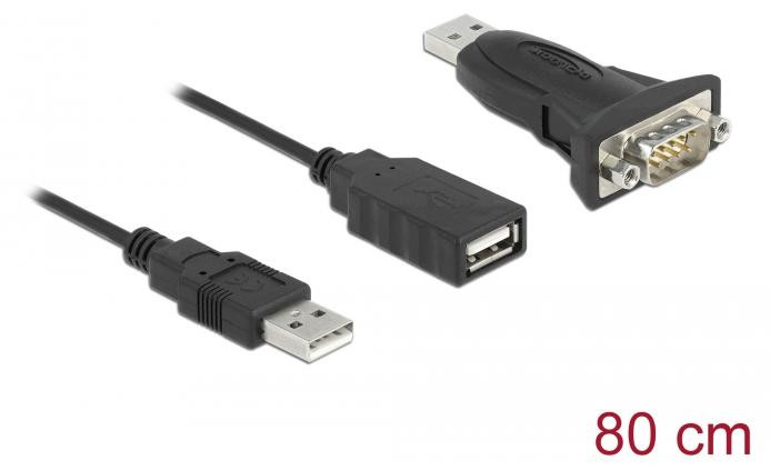 Delock 61506 USB 2.0 Type-A naar Seriële RS-232 D-Sub 9 Adapter