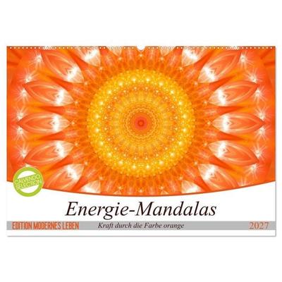 Energie - Mandalas in orange (Wandkalender 2027 DIN A2 quer), CALVENDO Monatskalender