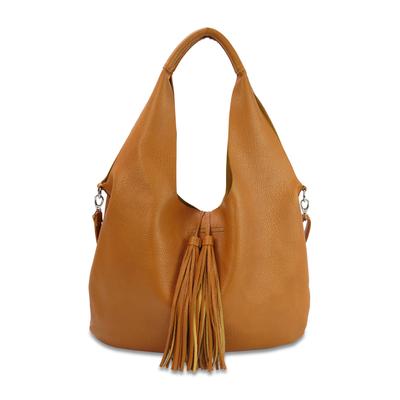 Schultertasche HARPA "AVEL", Damen, Gr. B/H/T: 45cm x 31cm x 45cm, ocker, Lederimitat, unifarben, Taschen Schultertasche, mit zusätzlicher Umhängetasche