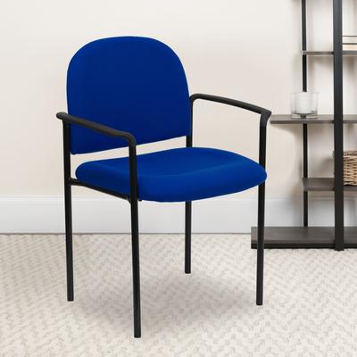 Flash Furniture Comfort Stackable Steel Side Reception Chair with Arms