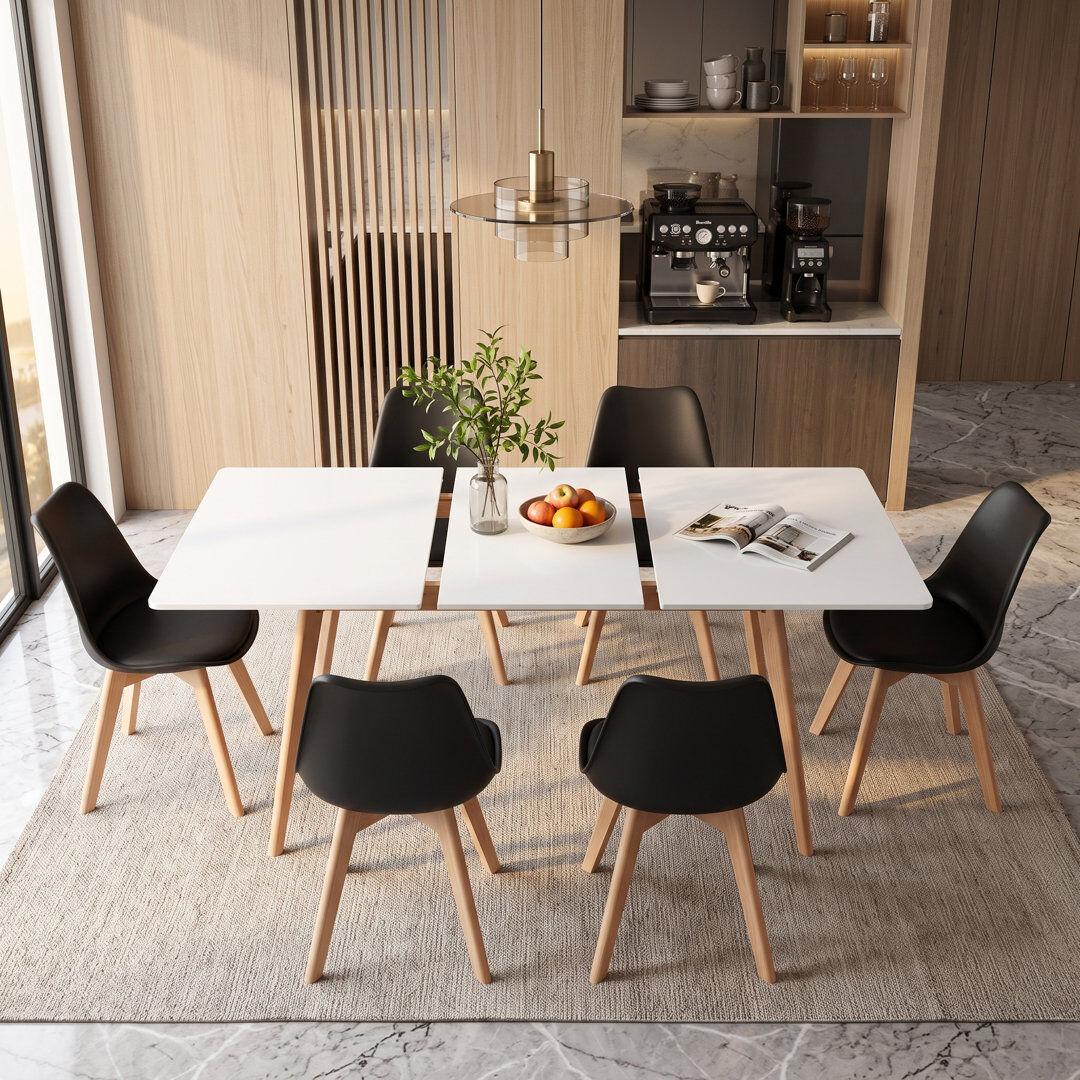 EGGREE 6 -Person Extendable Dining Set Black