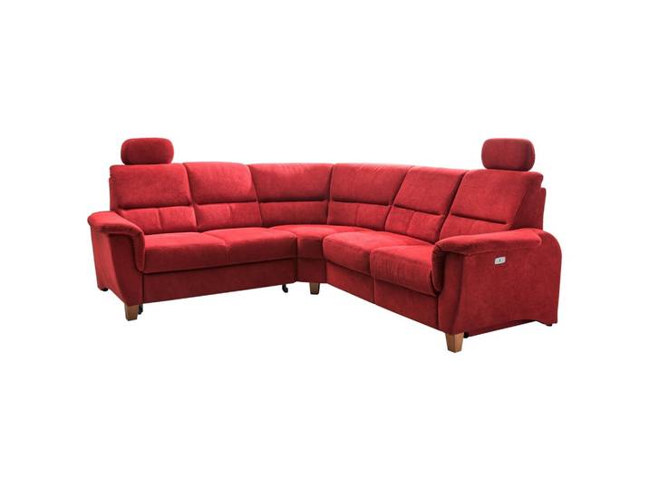 Ecksofa Parole Rot Struktur + USB-Anschluss