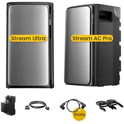 EcoFlow Stream Ultra, All-in-One Speicher für Balkonkraftwerke, by Powerness - Stream Ultra + Stream AC Pro | 3840Wh / 1 x Smart Meter / Standardversand