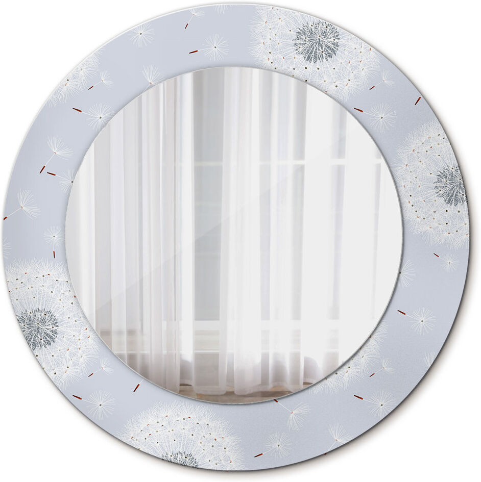 East Urban Home Huldar Glass Flat Mirror Blue Flowers Dandelions 50cm H x 50cm W