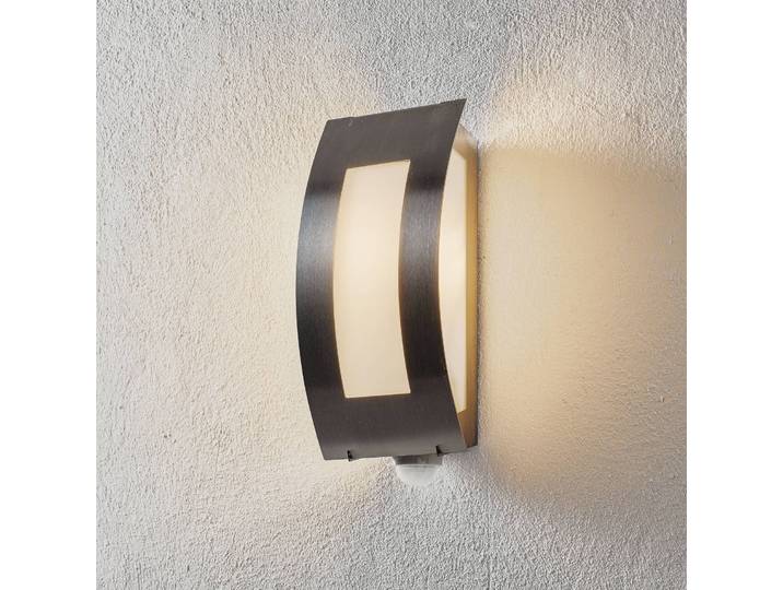 CMD Außenwandlampe Quadrat aus Edelstahl mit Sensor QUADRAT, alu / grau / zink, Edelstahl, Modern