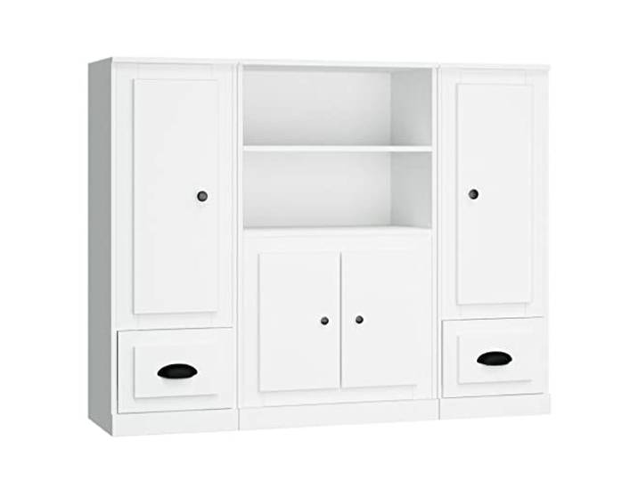 vidaXL Highboards 3 STK. Weiß Holzwerkstoff