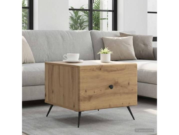 TEKGHUT Couchtisch Artisan-Eiche 49x50x40 cm Holzwerkstoff mit Schubladen Vintage-Design, Stauraum, pflegeleicht, stabile Beine, Wohnzimmer