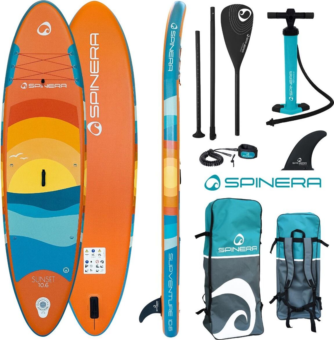 SPINERA Supventure SUNSET 10'6 DLT iSUP Board Stand Up Paddle Komplettset