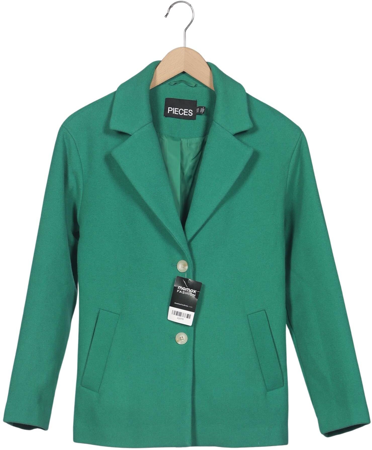 pieces Damen Jacke, Grün, Gr. XS, Synthetik / Wolle - Second Hand