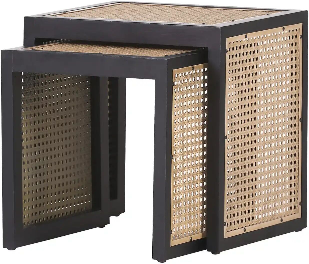Höffner Beistelltisch 2er Set  Pine ¦ beige