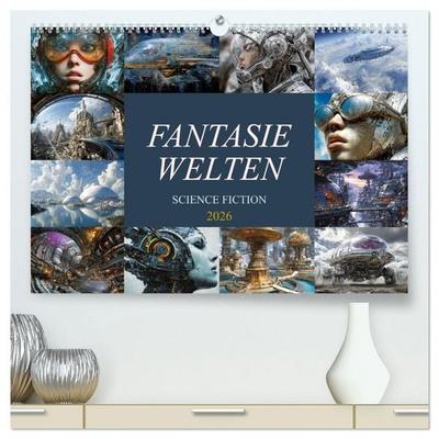 Fantasie Welten - Science Fiction (hochwertiger Premium Wandkalender 2026 DIN A2 quer), Kunstdruck in Hochglanz