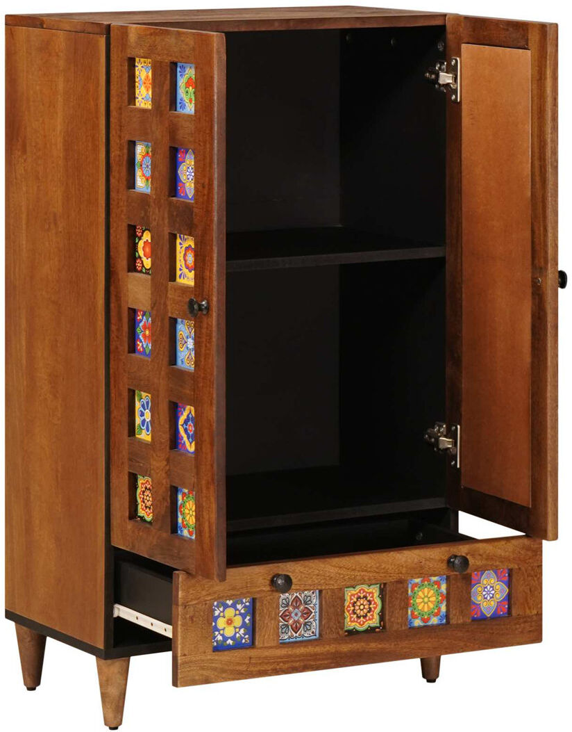 Bloomsbury Market Solid Wood Standard Accent Cabinet Walnut 100cm H X 60cm W X 33.5cm D