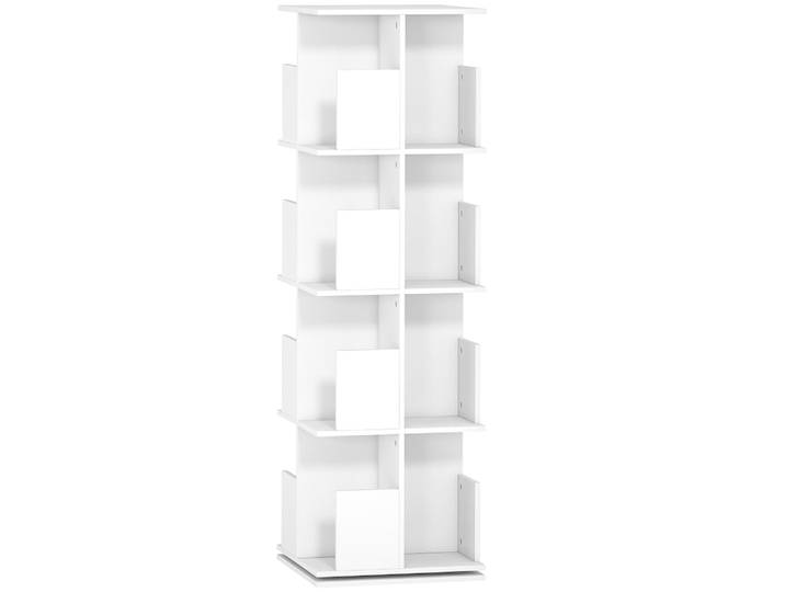 Bibliothèque 4 niveaux rotative panneau de particules blanc