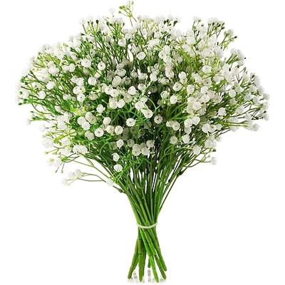 8 Bündel künstliches Schleierkraut (Gypsophila) im Großpack, täuschend echt wirkendes Gesteck aus künstlichem Schleierkraut für Hochzeiten, Partys, als Tischdekoration oder Vasendekoration, weiß