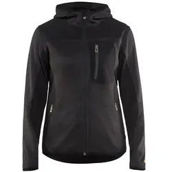 Damen Strickjacke "4931" mit Softshell - M - dunkelgrau/schwarz