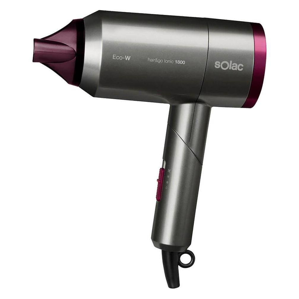Solac Hair&Go Ionic, Grey, Purple, Hanging ring, 2000 W, 420 g (2000 W) (S90005500)