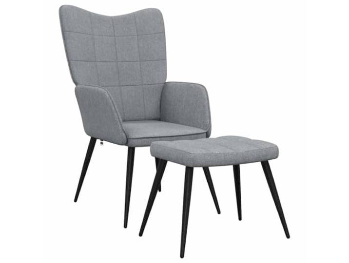 KDVXBCQJH Relaxsessel mit Hocker Hellgrau, Polstersessel Fernsehsessel Modernes Sitzmöbel Set für Wohnzimmer und Schlafzimmer, dicke Schaumstoff Polsterung mit Fußablage, belastbar bis 110 kg.
