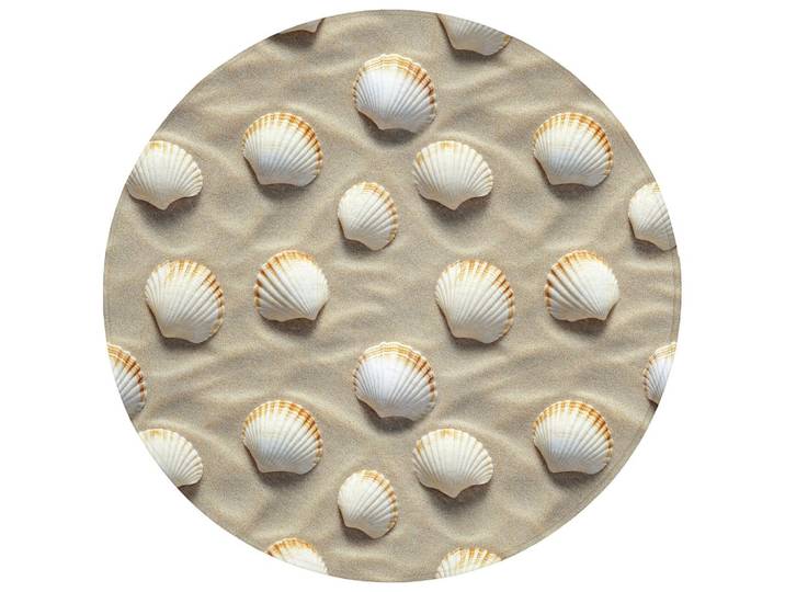 BADEMATTE Muscheln - Sand - Maritim Badvorleger 70x70 cm