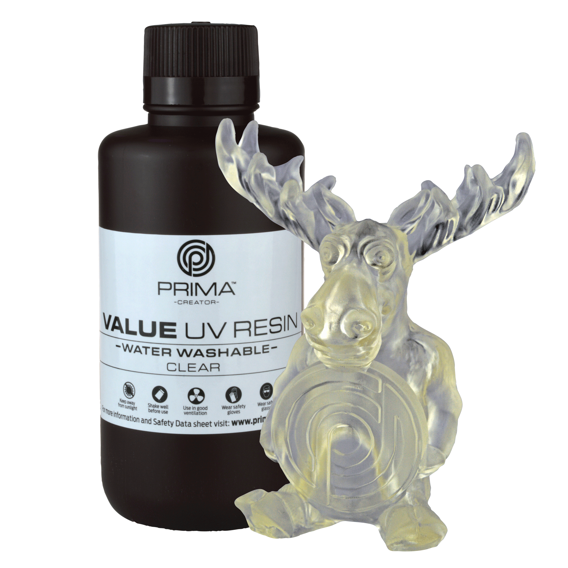 PrimaCreator Value Water Washable UV Resin - 500 g - Clear PV-Resin-B405-0500-CL