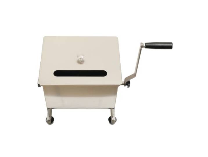 Manueller Fleischmischer mit Deckel Menger Gastronomie Fleischmixer mit 20 Liter Volumen, Manuell Mischer für Fleischerei Marinator Silbern Edelstahl