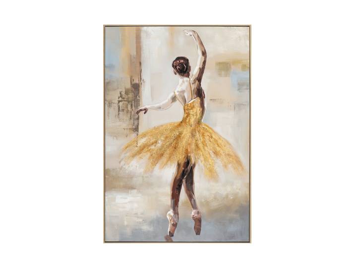 Handgemaltes, gerahmtes Bild „Goldener Tanz“ 82.5 x 122.5 cm Multicolor Crea Collection