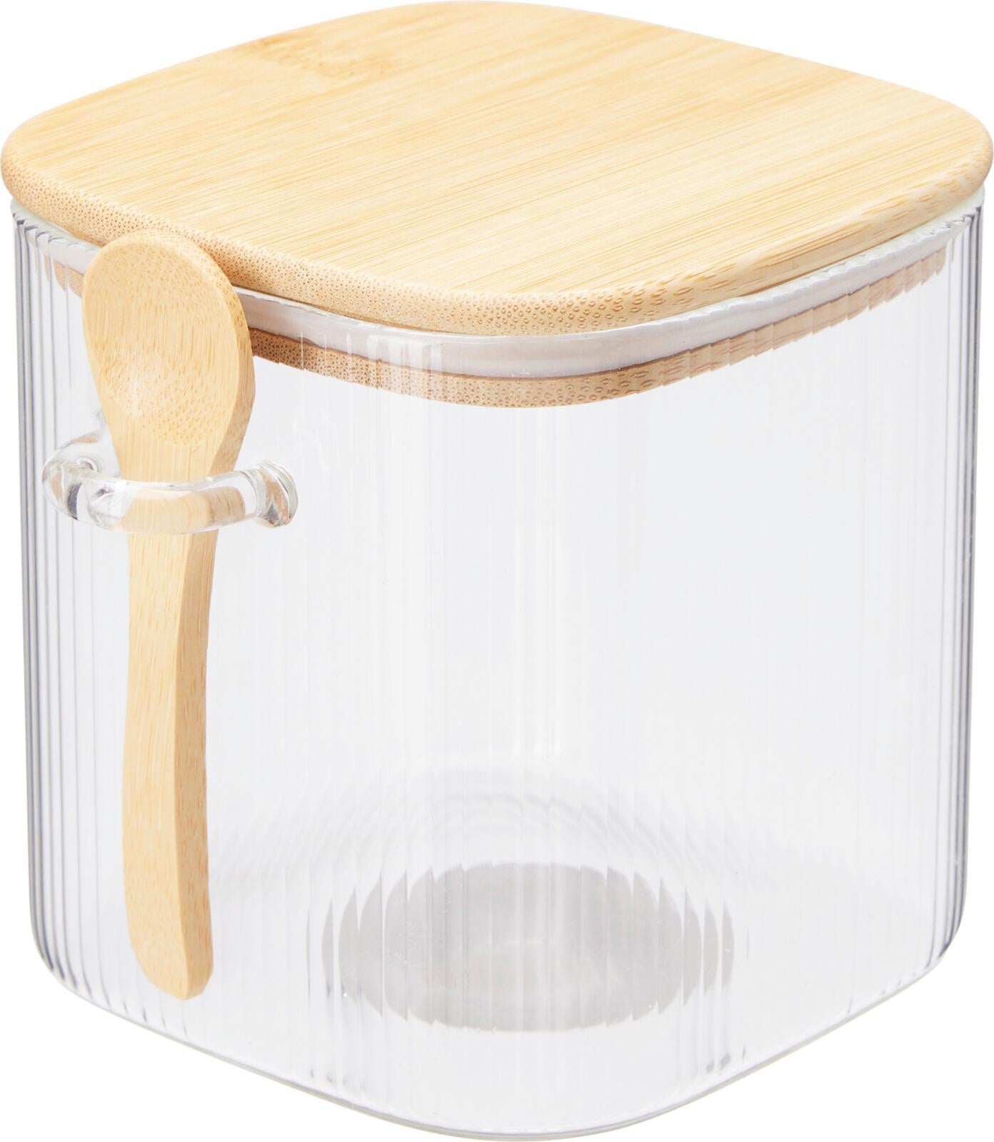 Excellent Houseware Glazen Voorraadpot met Bamboe Deksel en Lepel - 750 ml