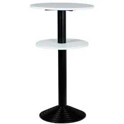 SODEMATUB Stehtisch 2 Platten Säulenfuß schwarz weiß, 60x110x60 cm
