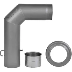 FireFix, Zubehör Kerzen + Kamin, RD150/SET Ofenrohrset aus 2 mm starken Stahl (Winkelrohrset) in 150 mm Durchmesser, für Kami