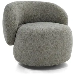 SESSEL Mao, Drehsessel mit runder Form, Hellgrau, Chenille-Stoff
