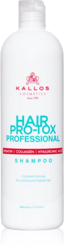 Kallos Hair Pro-Tox Shampoo med keratin til tørt og skadet hår 500 ml