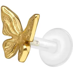 PTFE Labret mit Innengewinde + Titan-Aufsatz SCHMETTERLING