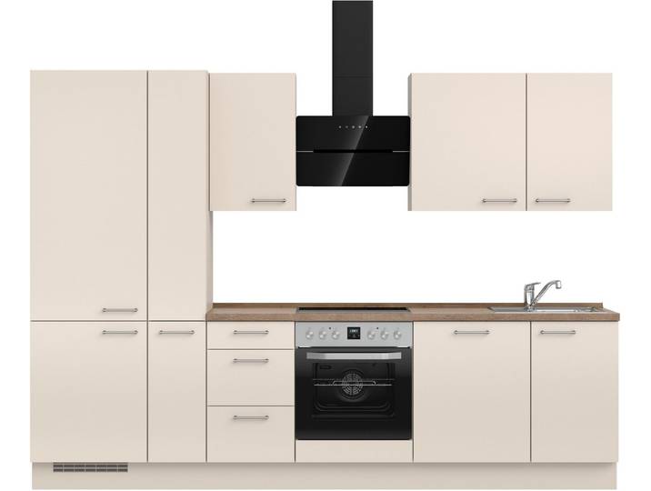 nobilia® Küchenzeile Laser II , NEU: individuell anpassbar mit gratis Profi-Beratung, vormontiert, 300 cm breit, optional mit verschiedenen E‑Geräte-Sets