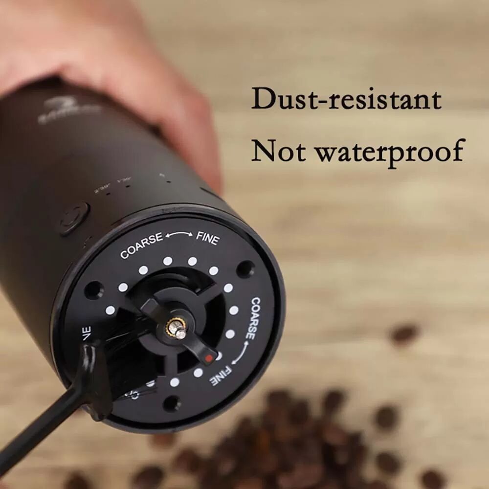 INF Transparente elektrische Kaffeemühle - Tragbare, schnell aufladbare, verstellbare Kaffeemühle