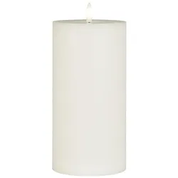 IB Laursen LED-Stumpenkerze mit warmer Flamme, Höhe 20, Ø 10 cm, weiß