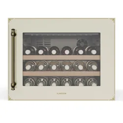 Vinsider Victoria 28 Weinkühlschrank   28 Flaschen   Touch   UV-Schutz   LED   leise   2 Regale Creme 38 Flaschen 1 Kühlzone