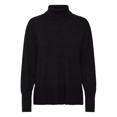 Strickpullover PULZ JEANS "Damen Strickpullover PZSTEFFI", Damen, Gr. M, schwarz (schwarz beauty), Obermaterial: 50% Viskose CV. 27% Nylon NY. 23% Polyester PES., Pullover Strickpullover