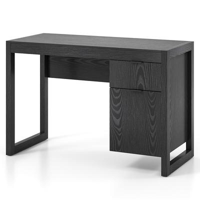 COSTWAY Schreibtisch, Computertisch mit Schubladen, Aufbewahrungsschrank und dicker Arbeitsfläche, Bürotisch für Home‑Office‑Arbeit und Studium