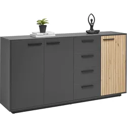 Sideboard Lukas Anthrazit/Schwarz/Eichefarben
