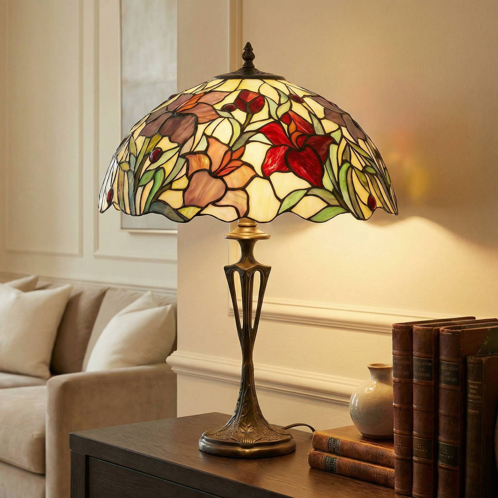 Artistar Tiffany Table Lamp Athina, Multicolour, Living / Dining Room, Plastic, Tiffany, Table Lamp