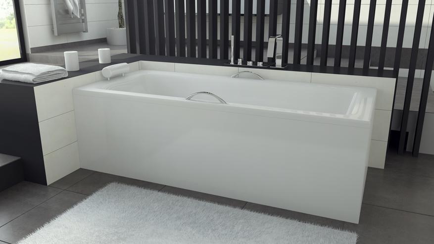 Badezimmer Rechteckige Eck Wannen Badewannen Weiß Eckwanne abgerundete Wanne