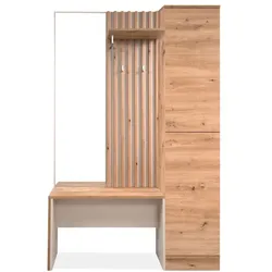 Kompaktgarderobe Medan Holzoptik Braun Eiche