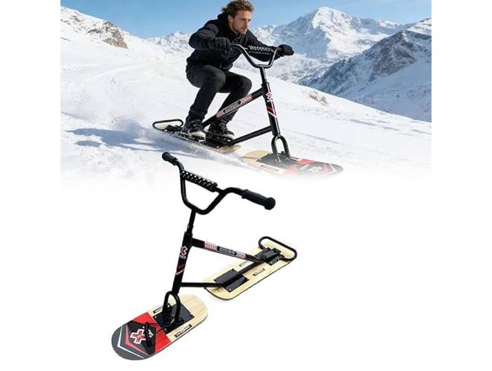 WEIMILOR Schneeroller für Erwachsene & Jugendliche 360° drehbareres Ski mit Verstärkter Aluminiumrahmen All-Terrain-Schlitten für Backcountry-Pisten, präparierte Hänge